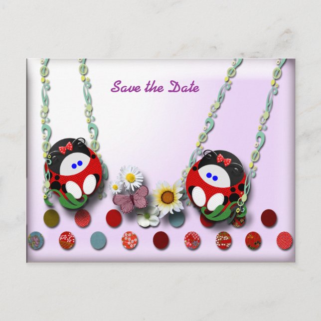 Ladybug Babies Ankündigungspostkarte (Vorderseite)