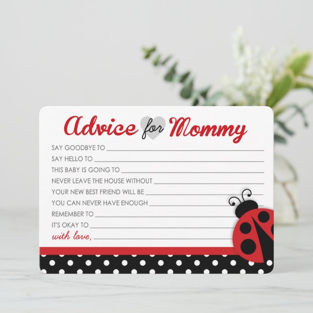 Ladybug Baby Duschberatungskarten Hinweiskarte (Stehend Vorderseite)