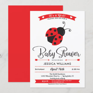 Ladybug Baby Shower Girl Einladung