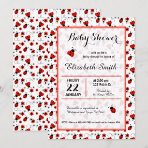 Ladybug Baby Shower Girl Geburtstagsparty Einladun Einladung