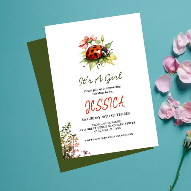 Ladybug Baby Shower Invitations (Créateur téléchargé)