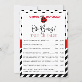 Ladybug Babydusche - bestellbarer Name, 12x18 Einladung