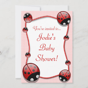 Ladybug Babydusche Einladung
