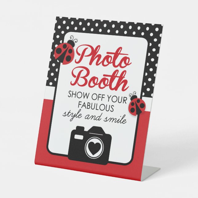Ladybug Babydusche oder Foto Booth Party Sockelschild (Vorderseite)