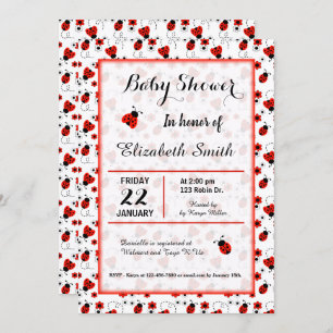 Ladybug Babydusche oder Geburtstagsparty Einladung