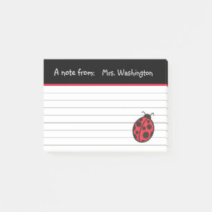 Ladybug-Beitrag der Lehrerin - Anmerkungen Post-it Klebezettel