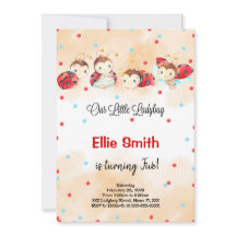 Ladybug Birthday Invitation