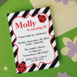 Ladybug Birthday Party Einladung