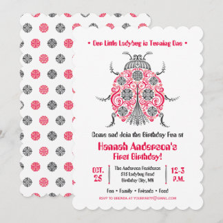 Ladybug Birthday Party ・ Elegant & Niedlich Einladung