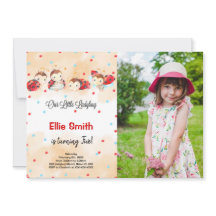 Ladybug Birthday Photo Invitation