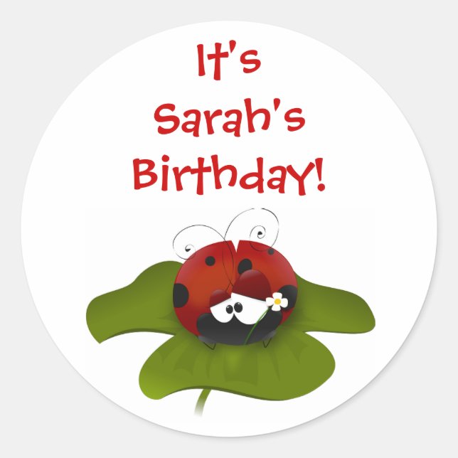 Ladybug Birthday Stickers (Vorderseite)