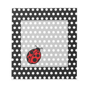 Ladybug Black Polka Dot Notepad Notizblock