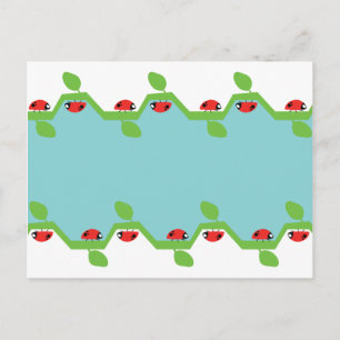 Ladybug Blue Background No Text Postkarte