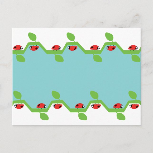 Ladybug Blue Background No Text Postkarte (Vorderseite)