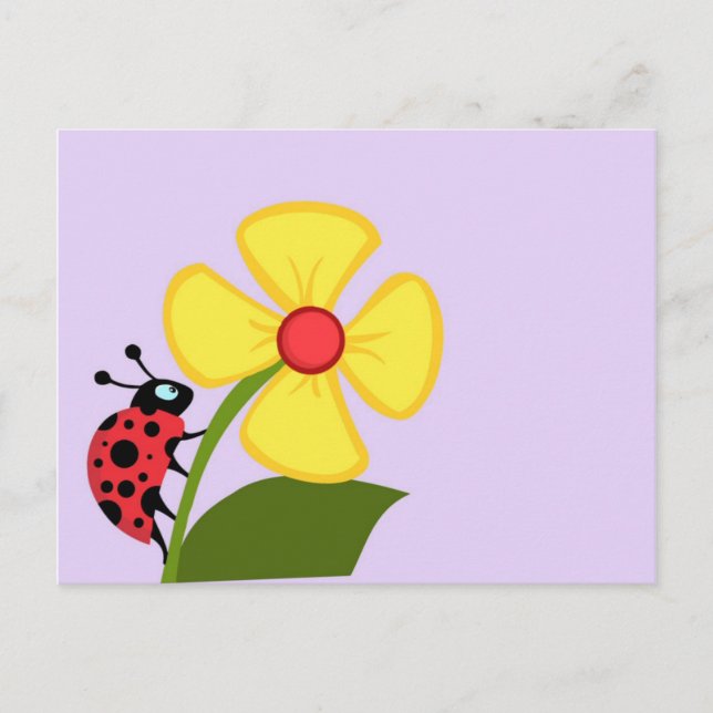 Ladybug-Blume Postkarte (Vorderseite)