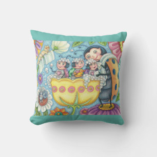 Ladybug Bubblebath LADYBUG FAMILY THROW PILLOW Kissen