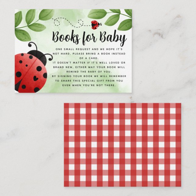 Ladybug-Bücher für die Beilage der Babyverpackungs Begleitkarte (Vorne/Hinten)