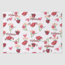 Ladybug, Butterfly und Tulip Herzmuster Seidenpapier