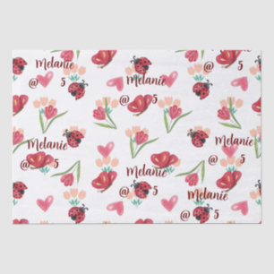 Ladybug, Butterfly und Tulip Herzmuster Seidenpapier
