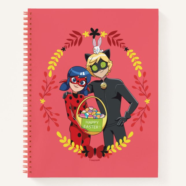 Ladybug & Cat Noir Osterkörbe Notizbuch (Vorderseite)