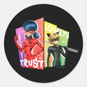 Ladybug & Cat Noir   Vertrauen und Loyalität Runder Aufkleber
