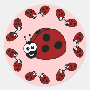 Ladybug Circle Runder Aufkleber