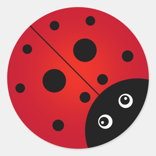 Ladybug Classic Round Sticker (Vorderseite)