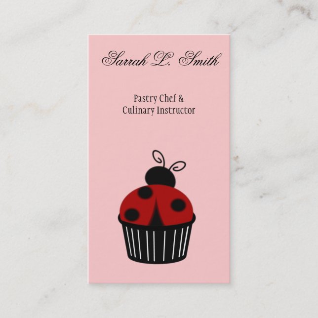 Ladybug Cupcake Business Card Visitenkarte (Vorderseite)