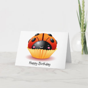 Ladybug Cupcake Geburtstagskarte Karte