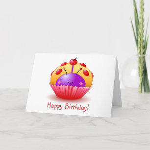 Ladybug Cupcake Geburtstagskarte Karte