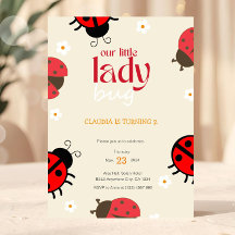 Ladybug Daisy Birthday Einladung Little Bug Party