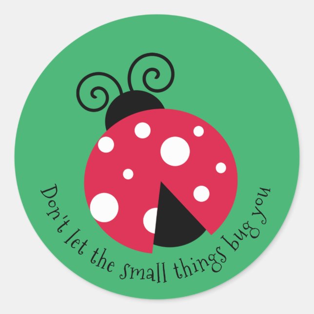 Ladybug Design Classic Round Sticker (Vorderseite)
