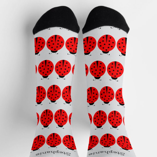 Ladybug  Design Socken (Oben)