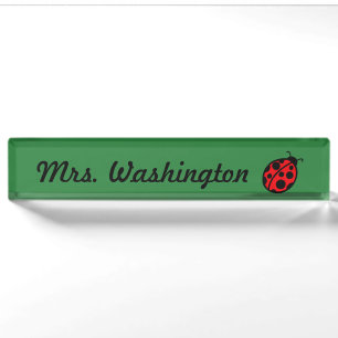 Ladybug Desk Namplate, Lehrerin Namensplakette