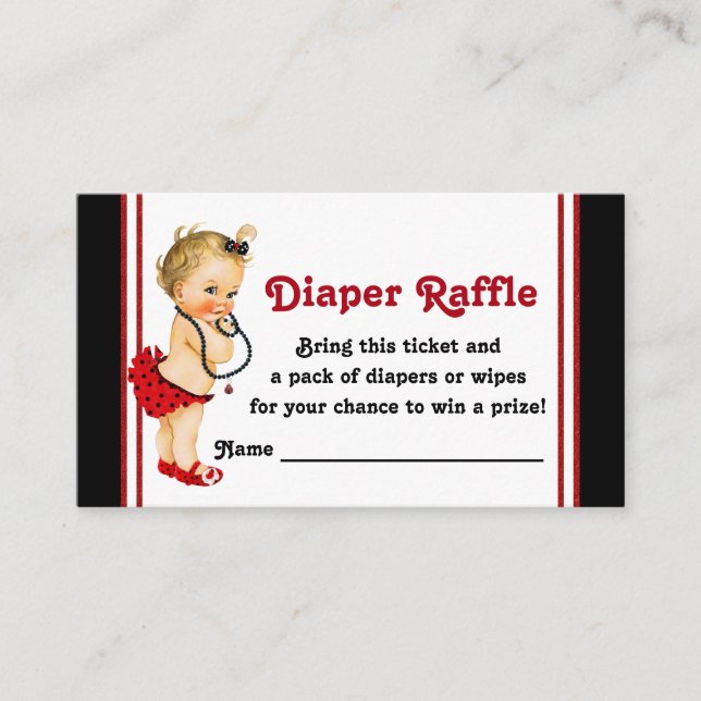 Ladybug Diaper Raffles Tickets Begleitkarte (Vorderseite)