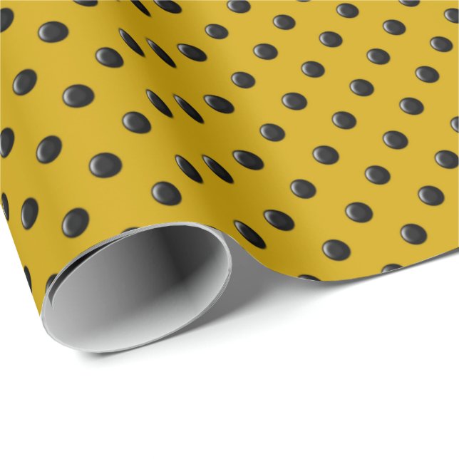 Ladybug-Dots-Gelb-2- Geschenkpapier (Rolleneckpunkt)