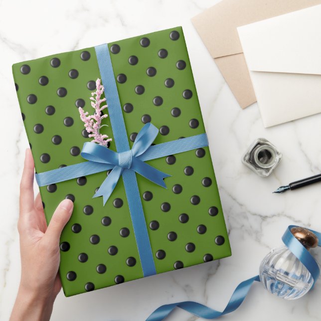 Ladybug-Dots-Green - Umhüllungspapier Geschenkpapier (Schenken)