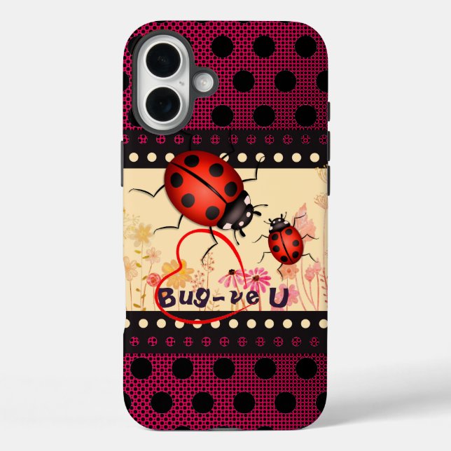 Ladybug Dots iPhone 16 Plus Hülle (Rückseite)