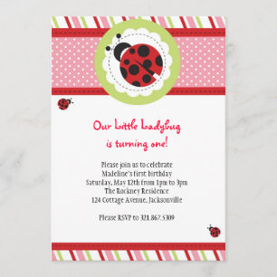 Ladybug Einladung zum Geburtstag