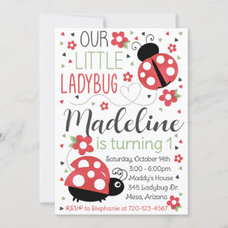 Ladybug Einladung zum Geburtstag, Ladybug Einladun