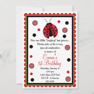 Ladybug Einladungen zum Geburtstag