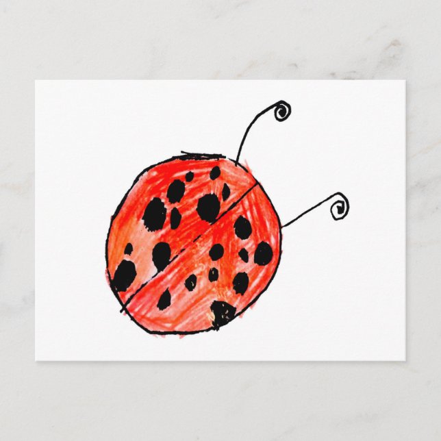 Ladybug Einladungspostkarte (Vorderseite)