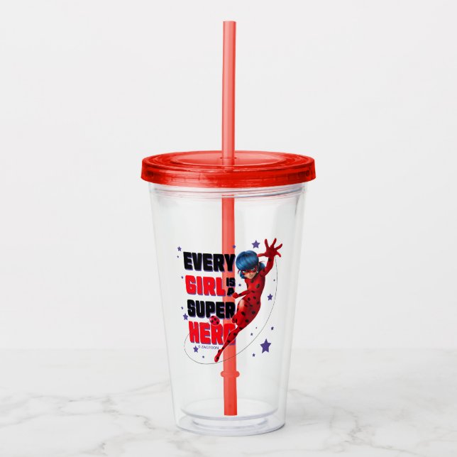 Ladybug Every Girl ist ein Super-Held Acryltrinkbecher (Vorderseite)