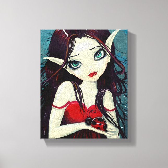 Ladybug Fairy Wrapped Canvas Print Leinwanddruck (Vorderseite)