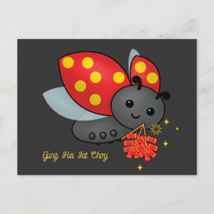 Ladybug Firecracker Postkarte