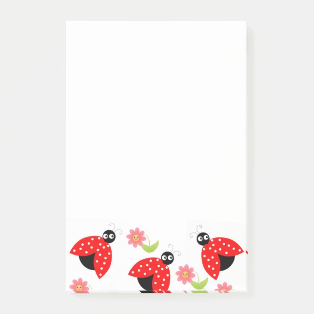 Ladybug Floral Post-it Klebezettel (Vorderseite)