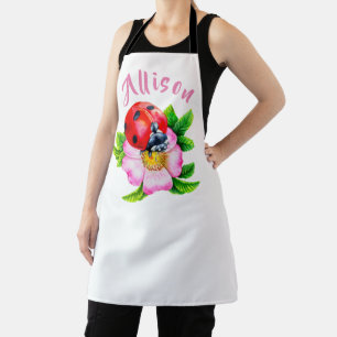 Ladybug Floral Women's Name Schürze