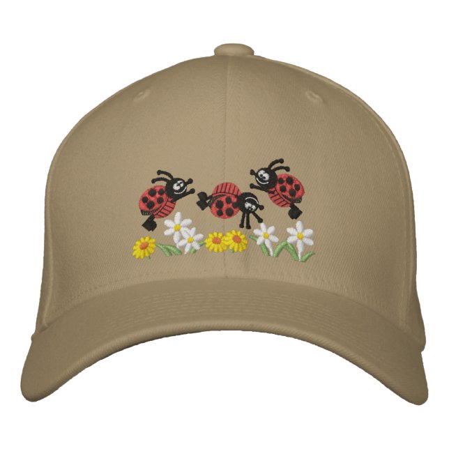Ladybug Garden Bestickte Baseballkappe (Vorderseite)