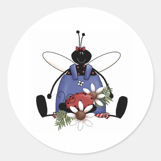 Ladybug Garden Runder Aufkleber (Vorderseite)