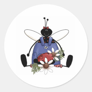 Ladybug Garden Runder Aufkleber